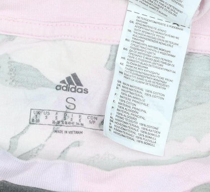 Adidas Womens Multicoloured Camouflage Cotton T-Shirt Size S