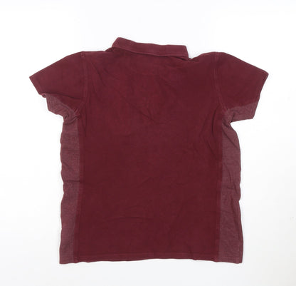 Lyle & Scott Boys Red Polo Shirt 12-13 Years Short Sleeve Cotton Top
