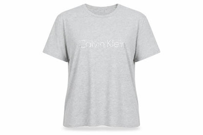 Calvin Klein Women's Grey Cotton Logo T-Shirt Size L