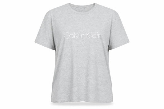 Calvin Klein Women's Grey Cotton Logo T-Shirt Size L
