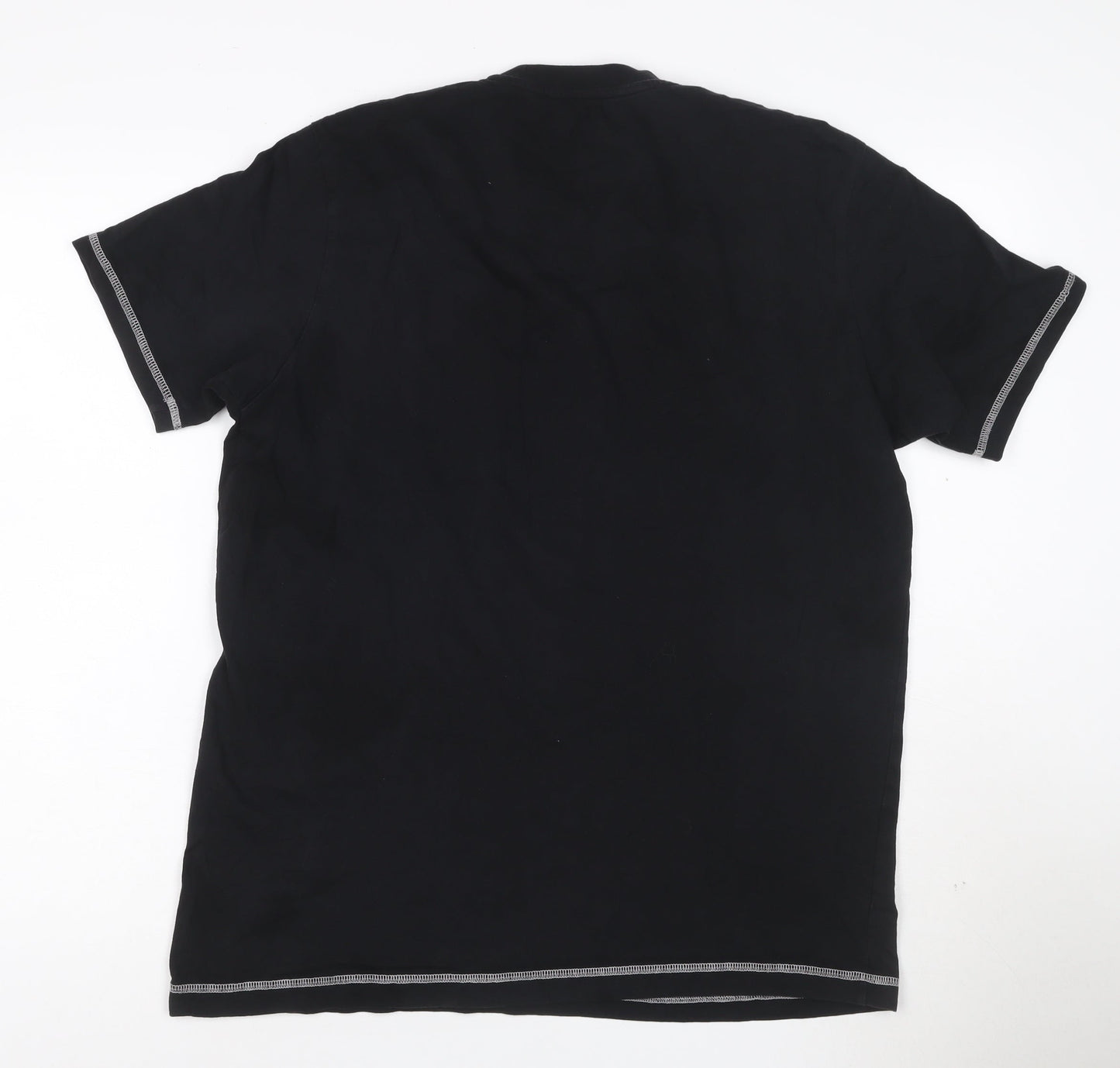 Original Penguin Men's Black Cotton Crew Neck T-Shirt L Short Sleeve