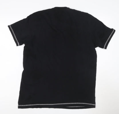 Original Penguin Men's Black Cotton Crew Neck T-Shirt L Short Sleeve