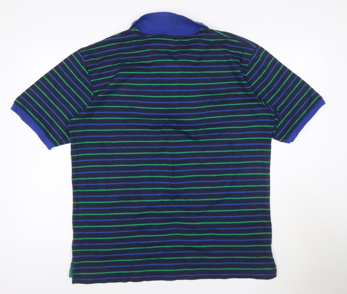 Slazenger Men’s Blue Striped Polo Shirt XL Classic Fit