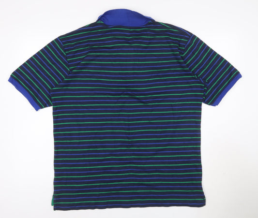 Slazenger Men’s Blue Striped Polo Shirt XL Classic Fit