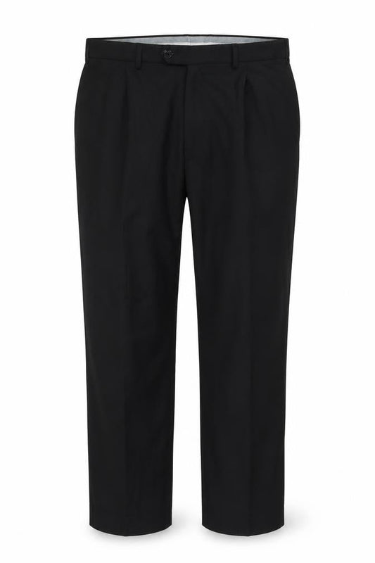Marks and Spencer Men's Black Regular Fit Wool Blend Dress Trousers 38W 29L