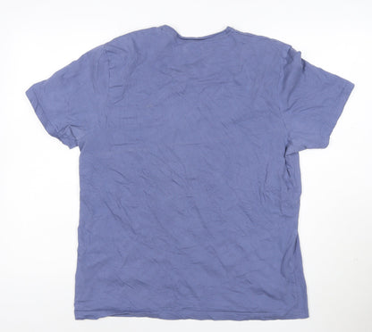 Topman Men's Blue Cotton Crew Neck T-Shirt Size XL Classic Fit