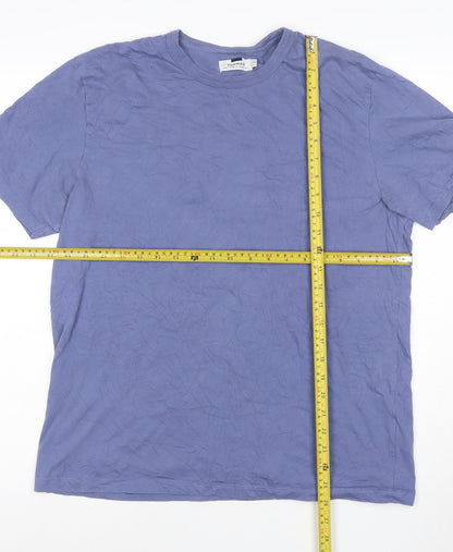 Topman Men's Blue Cotton Crew Neck T-Shirt Size XL Classic Fit