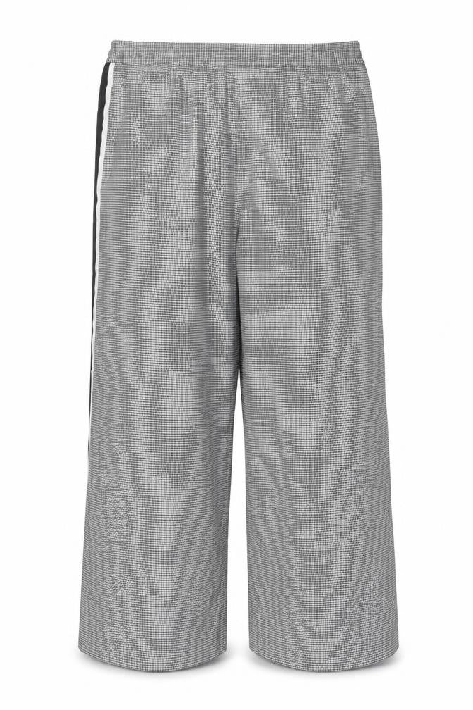 Marks and Spencer Womens Black Houndstooth Wide-Leg Slim Trousers Size 16