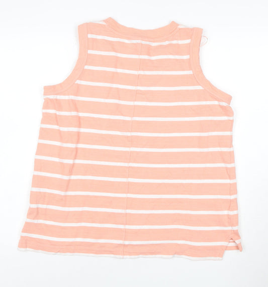 Marks and Spencer Womens Pink Striped Cotton Tank Top Size 16