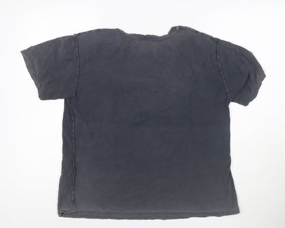 Topshop Women's Black Tupac Graphic Cotton T-Shirt Size 10