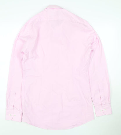 Marks and Spencer Womens Pink Slim Fit Long Sleeve Button-Up Shirt Size 14