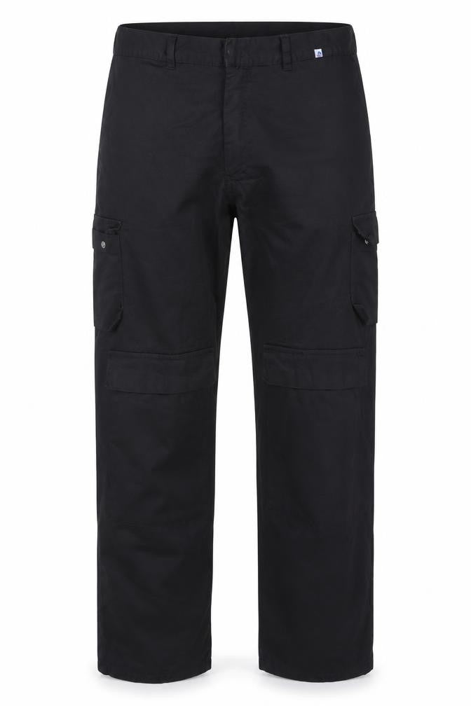 ISA LEA Group Mens Black Cargo Work Trousers Size L Regular Fit