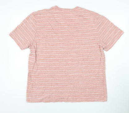 Noah's Ark Women’s Pink Striped Cotton Blend Short Sleeve T-Shirt XL