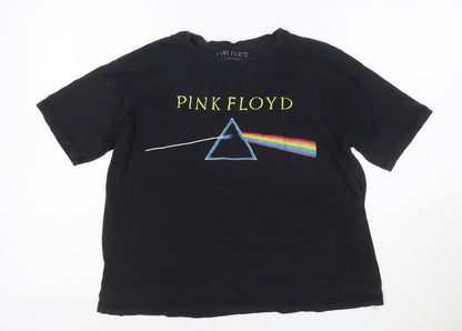 Pull&Bear Women’s Black Pink Floyd Short Sleeve Cotton T-Shirt Size S