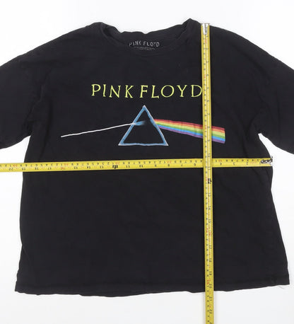 Pull&Bear Women’s Black Pink Floyd Short Sleeve Cotton T-Shirt Size S