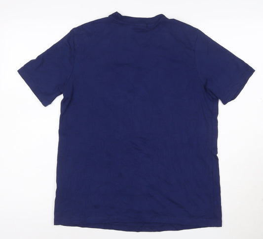 adidas Men's Blue XL Trefoil Logo Graphic Cotton T-Shirt