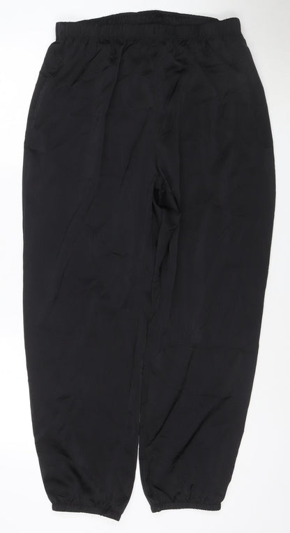 Uniqlo Women Black Polyester Elastic Waist Relaxed Harem Trousers Size 14