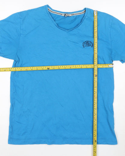 SoulCal & Co Men's Blue V-Neck Short Sleeve T-Shirt Size M