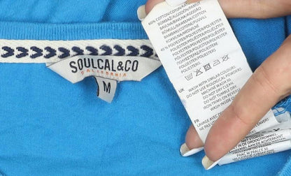 SoulCal & Co Men's Blue V-Neck Short Sleeve T-Shirt Size M