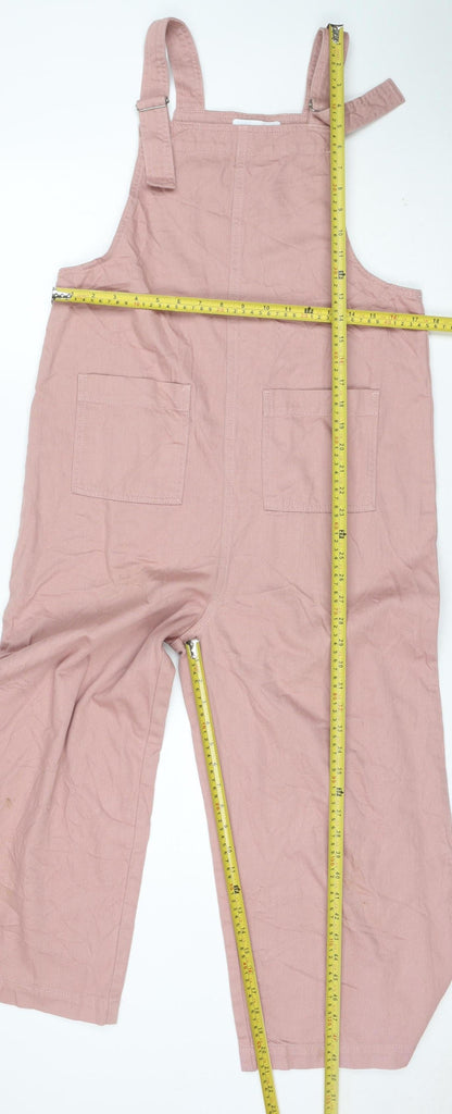 Marks and Spencer Women Pink Cotton Dungaree Jumpsuit Size 10