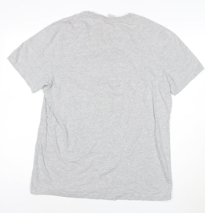 George Men’s Grey Pac-Man Graphic T-Shirt Size L 100% Cotton Retro Gamer Style