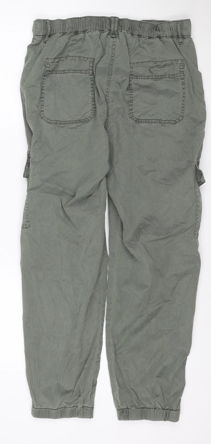 Marks and Spencer Women’s Green Cargo Trousers Size 14 Relaxed Fit