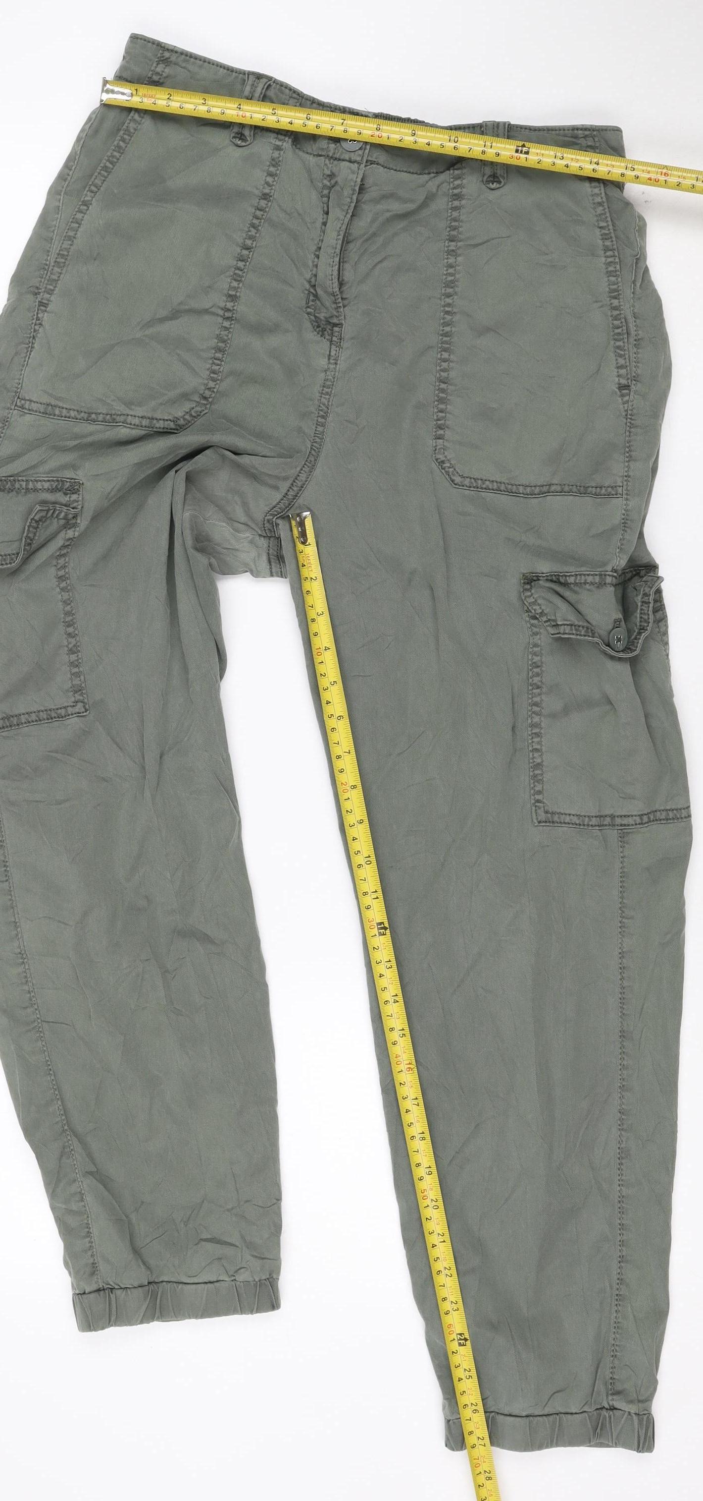 Marks and Spencer Women’s Green Cargo Trousers Size 14 Relaxed Fit