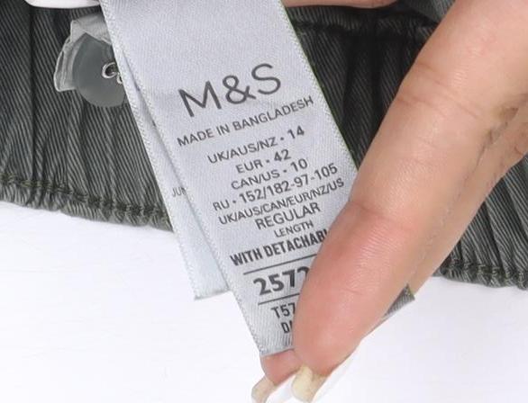 Marks and Spencer Women’s Green Cargo Trousers Size 14 Relaxed Fit