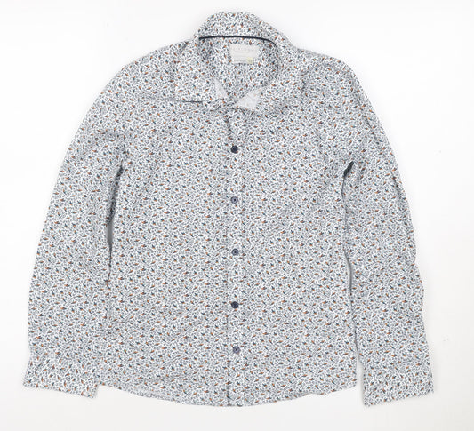 John Lewis Boys Multicoloured Bird Print Cotton Button-Up Shirt 13 Years