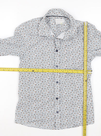 John Lewis Boys Multicoloured Bird Print Cotton Button-Up Shirt 13 Years