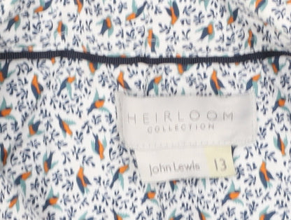 John Lewis Boys Multicoloured Bird Print Cotton Button-Up Shirt 13 Years
