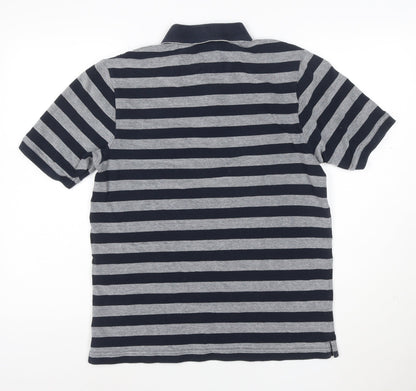 Farah Classic Men's Blue Striped Cotton Polo Shirt Size M