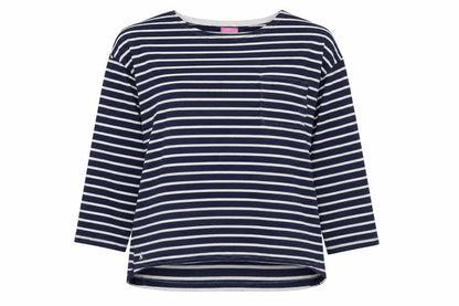 Joules Women’s Blue Striped 3/4 Sleeve Cotton T-Shirt Size L