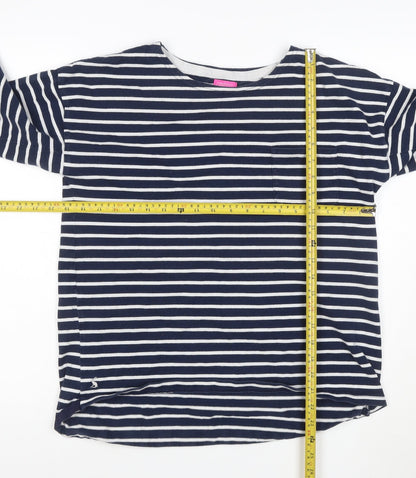 Joules Women’s Blue Striped 3/4 Sleeve Cotton T-Shirt Size L