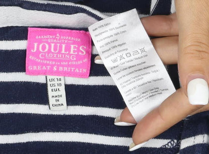 Joules Women’s Blue Striped 3/4 Sleeve Cotton T-Shirt Size L