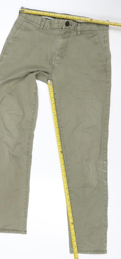 Next Mens Green Slim Fit Stretch Chino Trousers 30R
