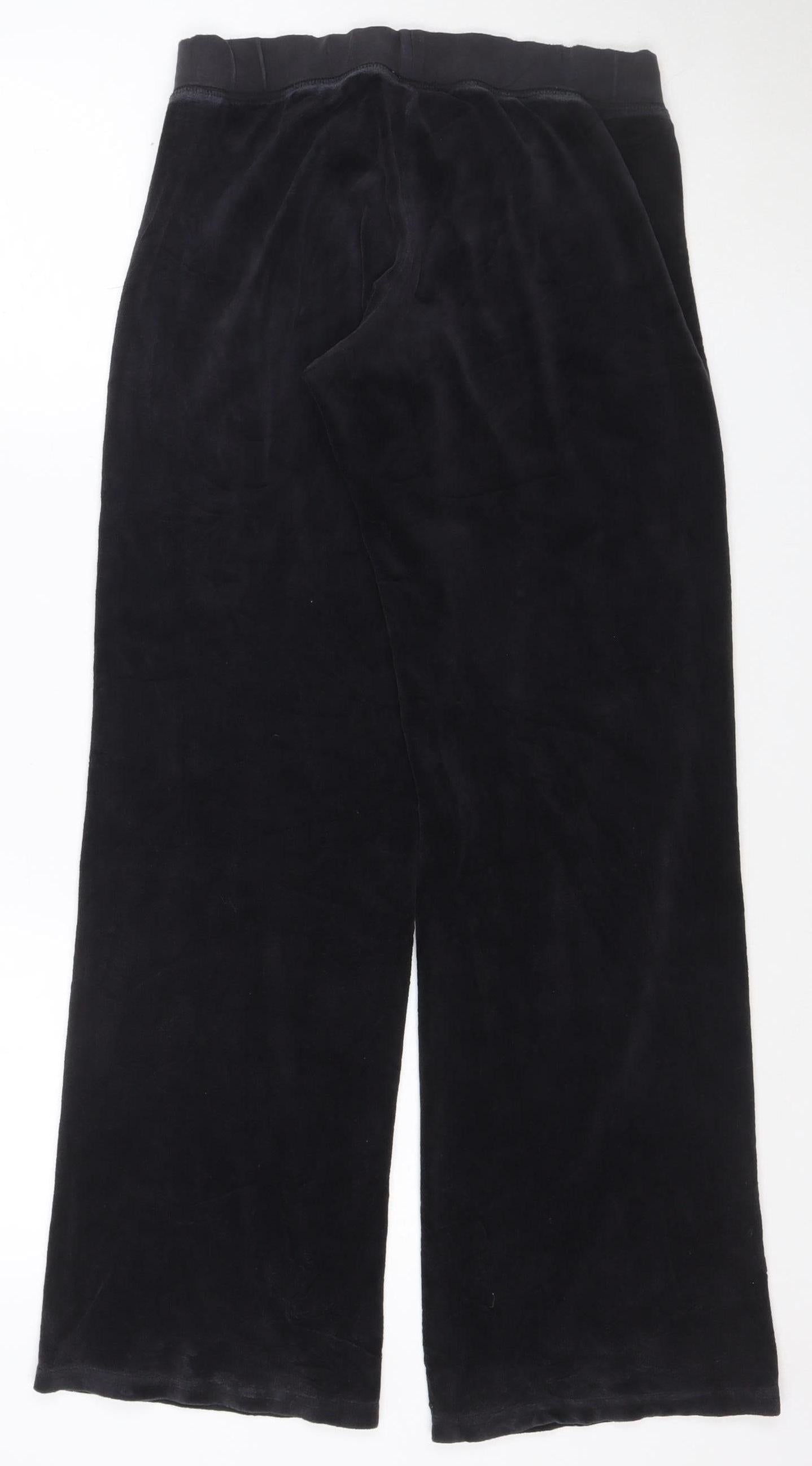 Juicy Couture Black Velour Sweatpants Women’s S Relaxed Fit Drawstring