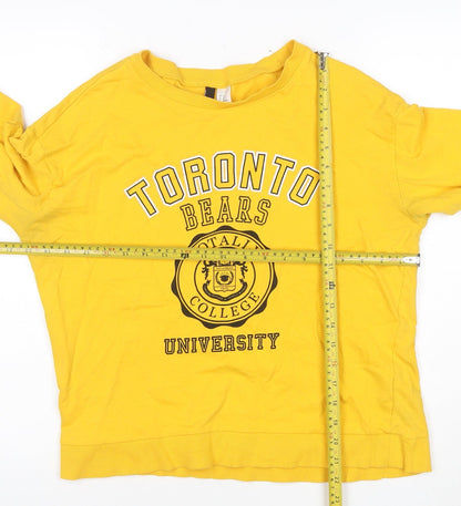 H&M Women's Yellow Toronto Bears Cotton Pullover Sweatshirt M