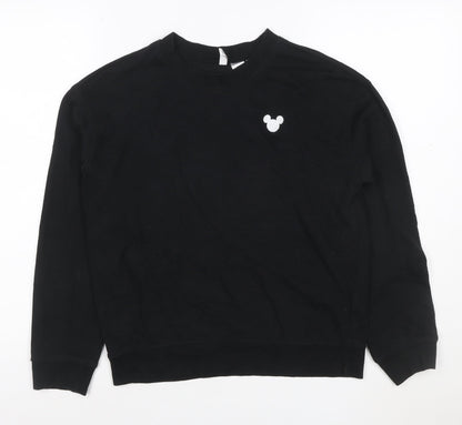 H&M Divided Women Black Mickey Mouse Pullover Sweatshirt Size S