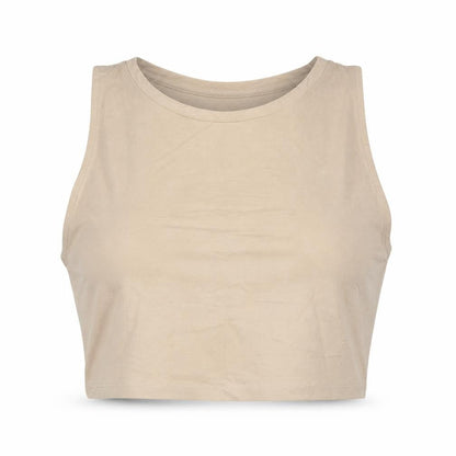 Zara Women Beige Cropped Cotton Tank Top Size S