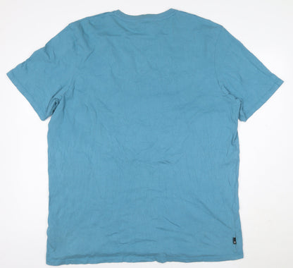 Timberland Men's Blue 3XL Regular Fit Cotton Graphic T-Shirt