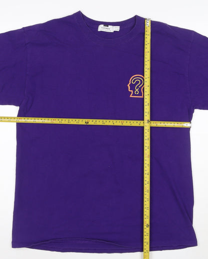 Topman Men's Purple Graphic Print Crew Neck T-Shirt Size M
