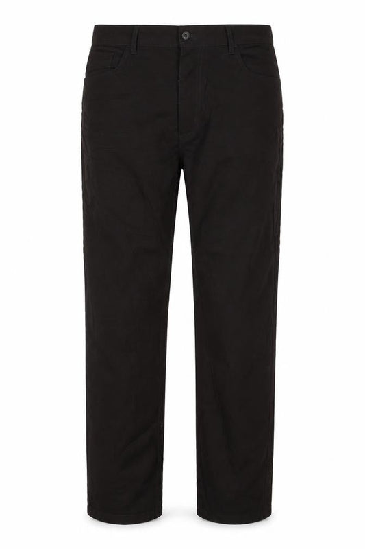 Gemm Mens Black Cotton Chino Trousers 36W 31L Regular Fit