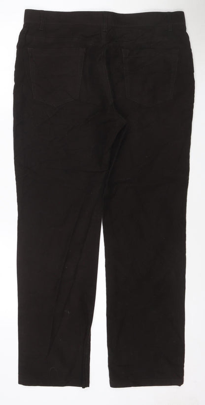 Gemm Mens Black Cotton Chino Trousers 36W 31L Regular Fit