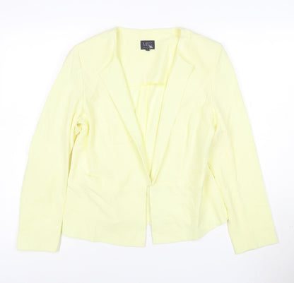Marks and Spencer Women’s Yellow Blazer Size 10 Regular Fit Single-Breasted Cotton Blend Jacket