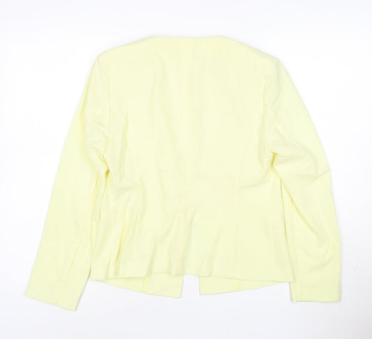 Marks and Spencer Women’s Yellow Blazer Size 10 Regular Fit Single-Breasted Cotton Blend Jacket