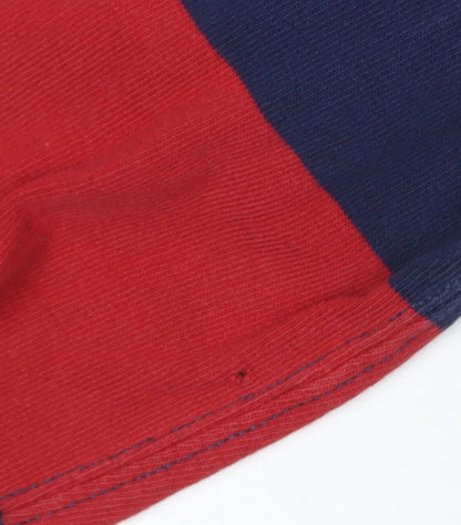 Ralph Lauren Men's Red Navy Striped Long Sleeve Polo Shirt Size L
