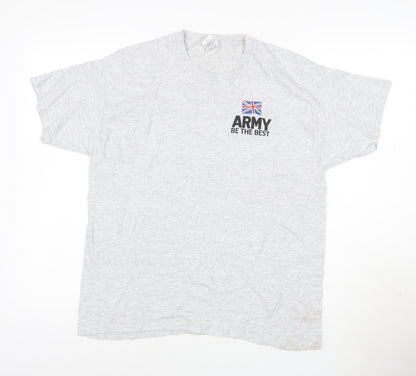 Fruit of the Loom Men's Grey Army Be The Best Logo T-Shirt L