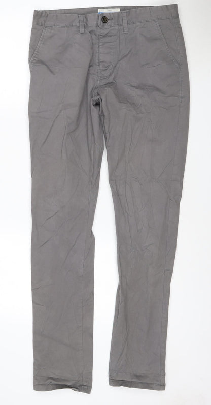 Next Men’s Grey Regular Fit Chino Trousers 33W 32L Cotton Stretch