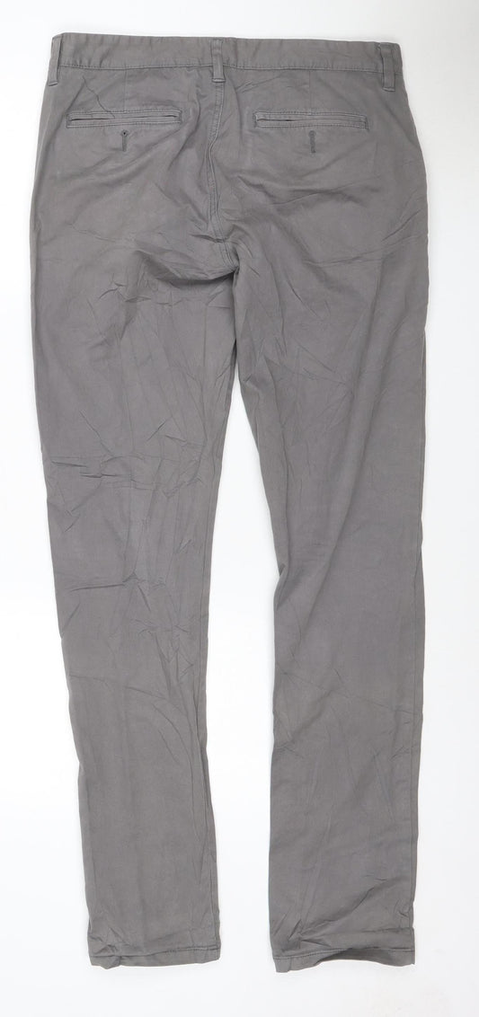 Next Men’s Grey Regular Fit Chino Trousers 33W 32L Cotton Stretch